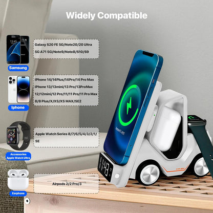 All-in-One Wireless Car Charger Stand: 5 Devices, Endless Convenience!