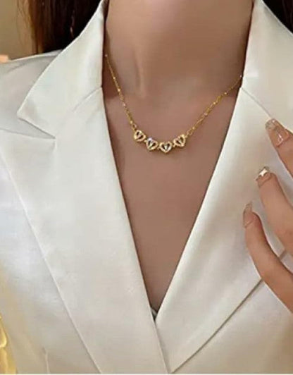 Gold Plated Stylish Necklace (Pack of 1)