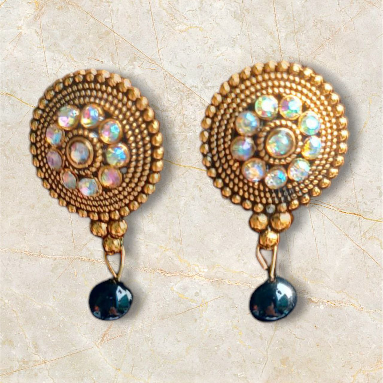 Traditional Gold Plated Long Length Mangalshutra  Set With Earrings